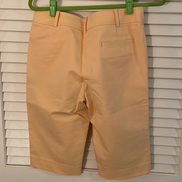 Lafayette 148 New York Bermuda Cantaloupe Melon Color Slit Pocket Shorts - Picture 6 of 10